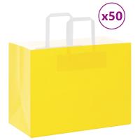 vidaXL Bolsas de papel kraft con asas 50 uds 32x17x25 cm en color Rosa/Marrón/Amarillo y más - details 2