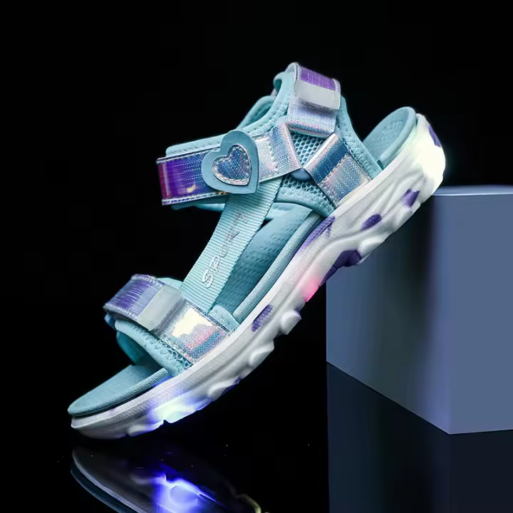 Sandalias LED Para Niñas Princesa Deportivas Y De Playa Antideslizantes Y Cálidas Para Exterior Zapatos Brillantes Y Suaves Para Niñas De 7 a 13 Años - 1