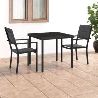 vidaXL Juego de comedor para jardín 3 piezas acero - details 0