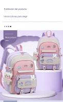 Mochila Escolar para Niños, Mochila para Niños de 20 L with Colgante para Niños de 8 a 12 Años, Mochila Escolar Liviana Impermeable de Nailon Kawaii, Rosa - details 2