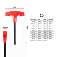 Juego De 10 Llaves De Hexágono Con Mango T-Handle En Pulgadas Y Metros Juego De Llaves Allen Con Soporte De Almacenamiento Convenientes Material De Acero Crômio-vanadio - details 1
