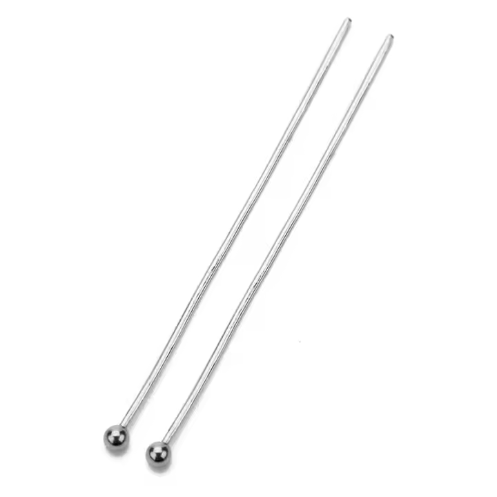 100pcs Alfileres De Ojo Planos De Acero Inoxidable Para Joyería Con Cabeza De Bola 20mm 30mm 40mm Herramienta De Conector En Lote - 1