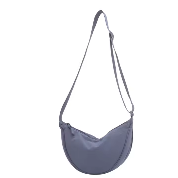 Bolso bandolera de nailon impermeable con forma de media luna, informal y ligero, para mujer, con correa ajustable para el hombro, ideal para viajes, compras, escuela y oficina. - 1