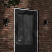 vidaXL Lámpara de exterior con sensor aluminio fundido a presión negro - details 0