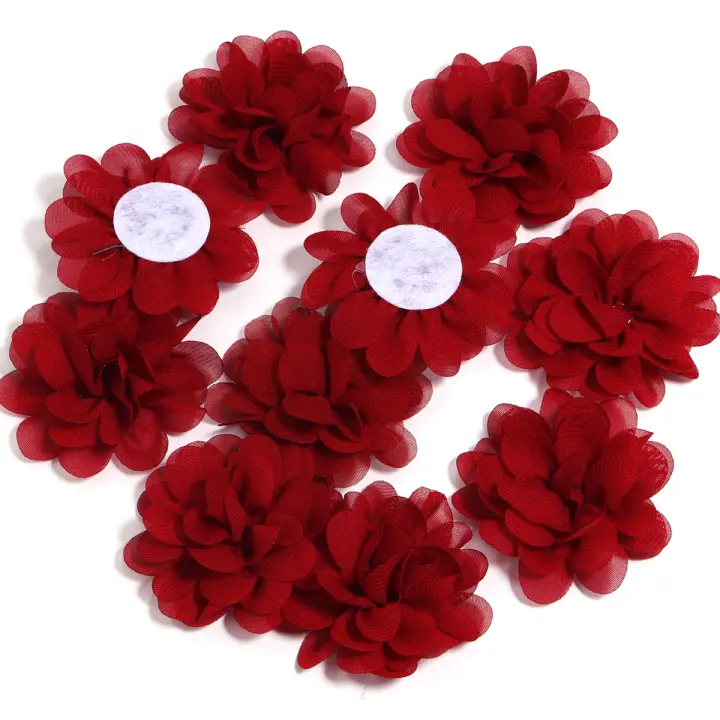 10pcs Flores De Tela De Encaje De Cachemira 5cm Colores Variados Para Decoración De Casamiento Fiesta Hogar Wreath De Flores Y Álbum De Recortes DIY - 1