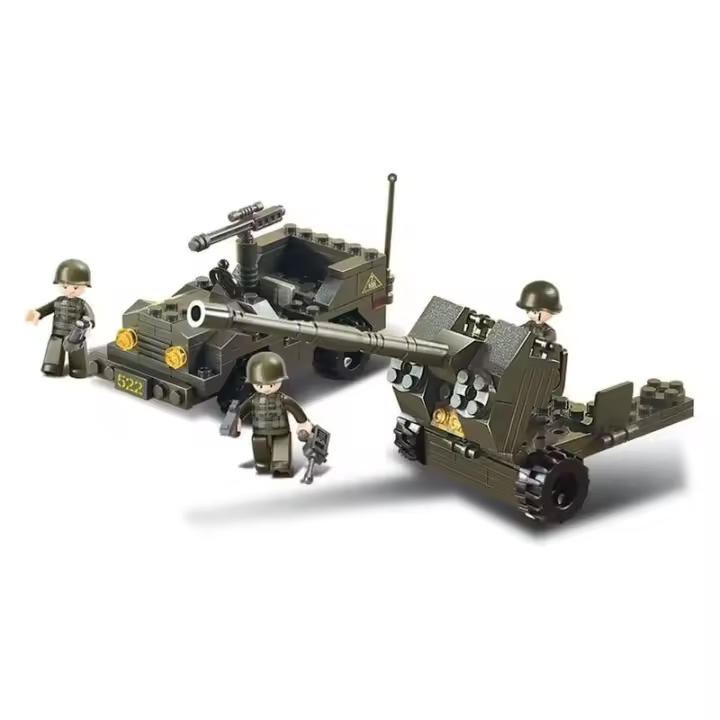 Juguete de construcción Jeep más cañón militar M38-B5900 SLUBAN - 1