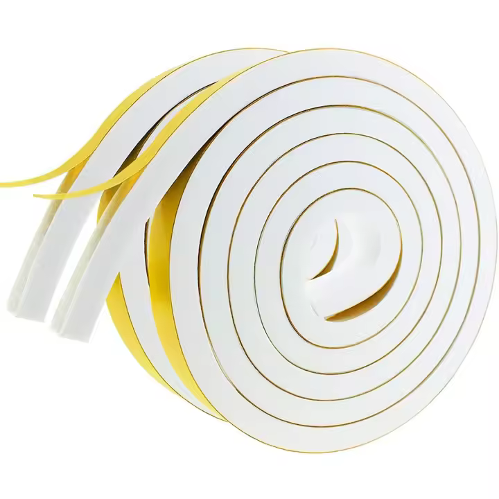 Cinta Adhesiva de espuma Blanca, gomaespuma autoadhesiva de 25 mm (ancho) x 10 mm (High) para Puertas, Ventanas, (1 m de Largo x 2 Rollos) - 1