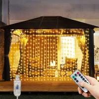 Luces De Cinta LED USB Para Cortina Con Control Remoto Decoración De Festival Para Pared Y Jardín Conectable Luz De Hada Para Dormitorio Y Exterior - details 8