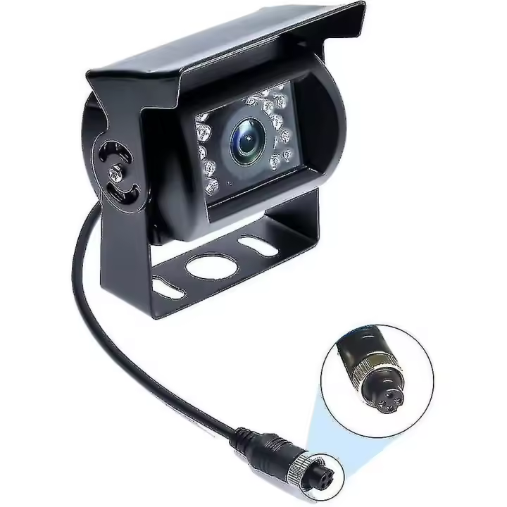 Cámara de visión trasera 4 pin conector 12V 24V impermeable cámara de visión nocturna para coche autobús camión caravana autocaravana (sin línea de distancia) xxf - 1