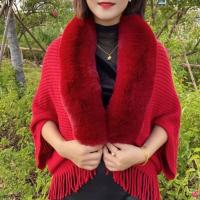 Chal De Punto Para Mujer Cuello De Piel De Peluche Grueso Abrigo De Evening Vestido De Boda Manto Cardigan Capa Estilo Casual - details 2
