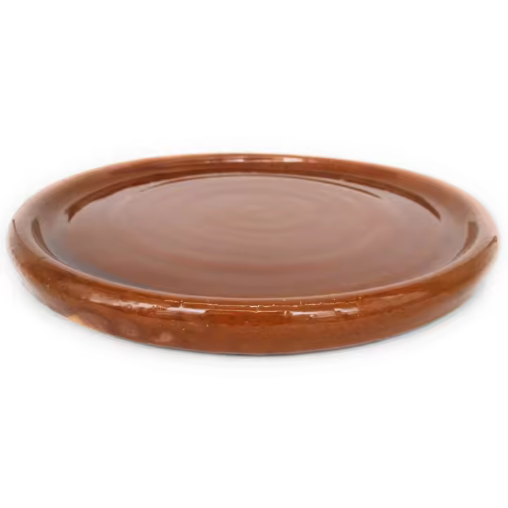 Plato artesanal chuletero de barro refractario de 28 x 2,5 cm - 1