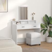 Mesita de tocador vidaXL blanca con cajones 100x41x140 cm - details 2