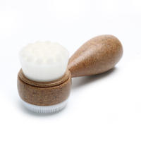 Cepillo Facial Exfoliante Doble Cara Para Limpieza Profunda De Poros Y Eliminación De Quistes Cepillo De Limpieza Facial Con Mango De Hueso De Coco - details 3
