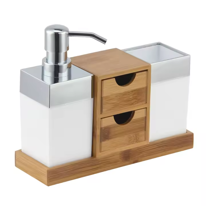 Vaso ACCESORIOS DE BAÑO MSV KEA BAMBÚ Y PS - 1