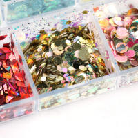 12Grillas De Brillo Holográfico Para Uñas En Rosa Oro Y Plata Decoraciones De Artículos De Manicura Con Lentejuelas Paillettes Spangles Slices - details 5