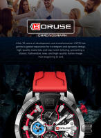 Reloj Boruse Para Hombre Rojo Impermeable Cronógrafo Reloj De Pulsera De Negocios Con Calendario Reloj Masculino Regalo Perfecto - details 0