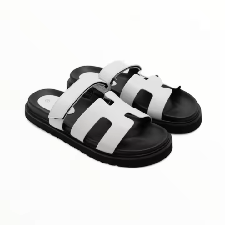 Sandalias verano color blanco planas tendencia cómodas ligera plataforma ajuste velcro altamoda - 1