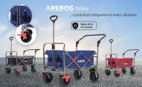 AREBOS Carro de Mano Plegable con Pértiga Telescópica Carga 100 Kg - Ideal para Acampadas y Excursiones - details 1