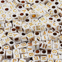 100pcs Cuentas De Letras Cuadradas 6mm Negro Y Oro Aleación De Acrílico Para Manualidades Y Creación De Joyas DIY - details 13