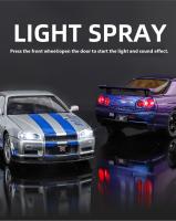 Modelo De Coche De Escala 1:24 GTR-R34 En Aleación Con Efectos De Sonido Auténticos Juguete Coleccionable De Alta Calidad Para Niños Y Adultos - details 8