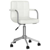 vidaXL Silla de oficina giratoria de cuero sintético blanco - details 1