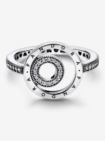 Pandora - Plata de Ley-Anillo con circulares pavé y logo de la firma - details 0