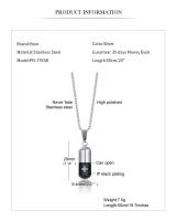 Collar De Hueso Vnox Para Hombres Y Mujeres Con Engrado De Cruz Urnita De Cremación Portador De Perfume Vial De Ashes Joyería Memorial Clásica Tendencia - details 3