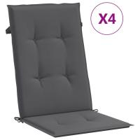 vidaXL Cojín silla de jardín respaldo alto 4 uds tela 120x50x3cm Color Antracita,  Crema,  Azul y mas Cojín Decorativo de Asiento Cojines de muebles de salon - details 1