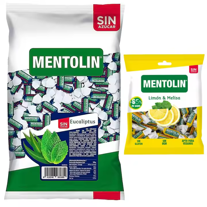 Mentolín caramelos duros eucaliptus s/a bolsa 1kg y de regalo  limon melisa s/a bolsa 50g - 1