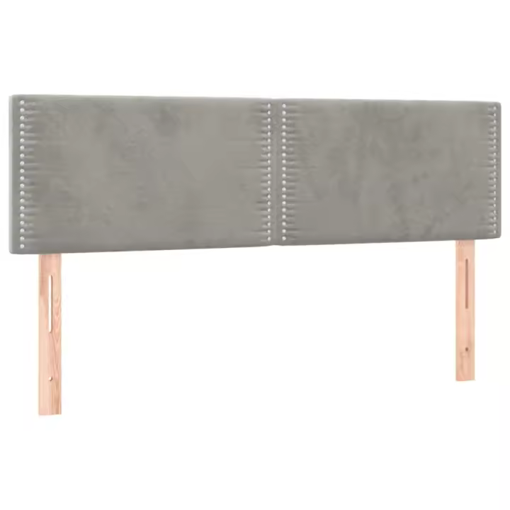 vidaXL Cabecero con LED de terciopelo gris claro 144x5x78/88 cm - 1