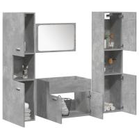 vidaXL Juego muebles de baño 4 pzas madera contrachapada en color Gris hormigón/Roble Sonoma | almacenamiento funcional diseño moderno para baño dormitorio sala - details 0