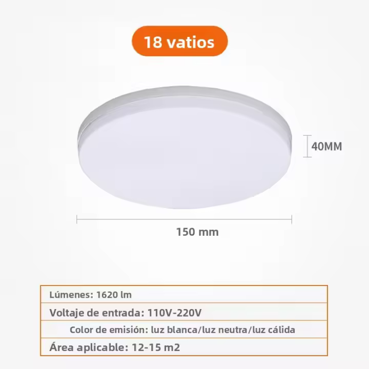 Luz Circular De Techo LED Ultrafina Moderna Para Dormitorio Y Sala De Estar 18W 24W 36W 48W Decoración Interior De Hogar Luz De Iluminación Doméstica - 1
