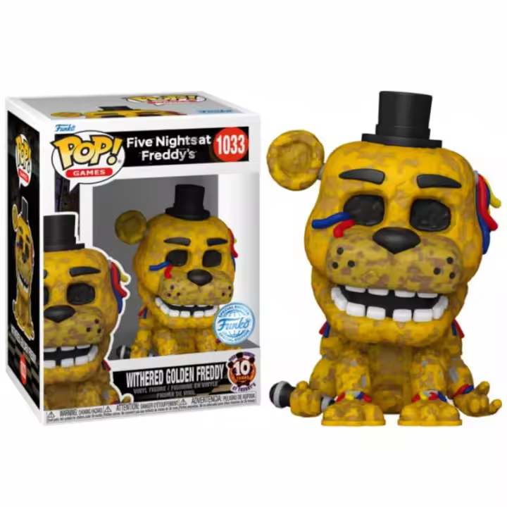 Funko Pop! Games Five Nights at Freddy's: 10th Anniversary, Withered Golden Freddy (Special Edition) 1033 - 1