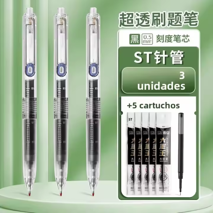 M&G SILENT Gel Pen 0.5 Mm Gran Capacidad De Tinta Secado Rápido Tinta Silenciosa Recargable Para Estudiantes Y Uso En La Oficina - 1
