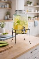 Jocca Dispensador de Bebidas de Vidrio con Soporte Metálico, Grifo Antigoteo y Diseño Ideal para Fiestas y Eventos - details 1