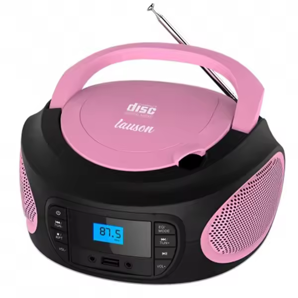 Reproductor CD Lauson LLB995 - Boombox Rosa/Negro - 1