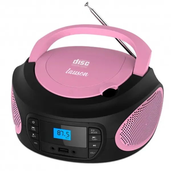 Reproductor CD Lauson LLB995 - Boombox Rosa/Negro - 1