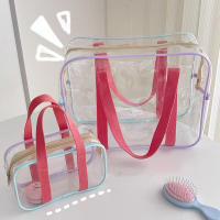 Bolso De Hombro Grande En Color Crema Para La Playa Y La Piscina Bolso De Almacenamiento Transparente De PVC Para Guardar Ropa Y Artículos De Baño - details 0