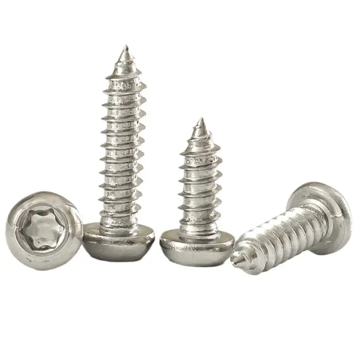 100 piezas de tornillos autorroscantes M4x18mm, tornillos de cabeza plana Torx, tornillos autoperforantes de cabeza redonda de acero inoxidable - 1