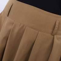 ZANZEA Jupe De Cintura Alta Para Mujer Estilo Coreano Plisado Swing Vintage Moda Primavera Escritorio Falda Larga Suave Sólida A-Line - details 14