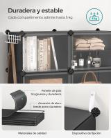 Zapatero modular con 10 compartimentos, mueble de plástico versátil con puertas, estructura de acero, cubos de 30x40x30 cm - details 13