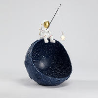 Adorno De Escritorio Espacial Con Resina Figura De Espaceman Y Planeta En Caja Organizadora Para Decoración De Habitación Temática De Espacio - details 9