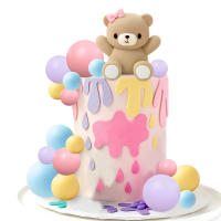Toppers De Pasteles Para Baño De Rosas Rosa Decoración De Fiesta De Baño De Rosas Para Bebés Niño Y Niña Adornos De Galleta De Dibujos Animados Y Colores Sólidos Para Fiestas De Bebés - details 13