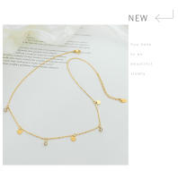 Collar con colgante de moneda y lentejuelas para mujer y niña, cadena, joyería con dijes dorados, trajes de playa, novedad,collares de cadenas delicados para mujer, gargantillas con dijes de corazón, collar de cadena de acero inoxidable apilable simple - details 11