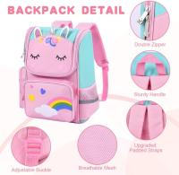 Mochila para Niños, mochila Escolar para niños, mochila de Unicornio con espalda achilchada y Correa ajustables, mochila para niños de gran capacidad, para Primaria, Jardín de Infantes - details 1