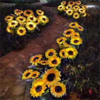 Lámpara De Jardín Solar Con 3 Cabezas Luz De Símbolo Solar Girasol Para Decoración De Noche Paisajística Y Navidad - details 11