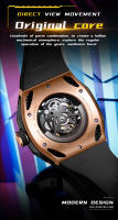 Reloj Automático Para Hombre GELATU 6007 Con Correa De Silicona Profundidad De Resistencia Al Agua Nueva Tendencia Reloj De Pulsera Skeleton Luminoso Para Diversión - details 11