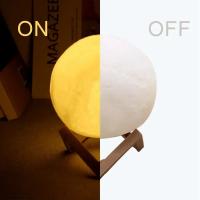 Lámpara De Luna LED 8cm Luz Nocturna Con Base Regalo Para Niños Decoración Para Dormitorio Luz Nocturna Con Estrellas - details 5