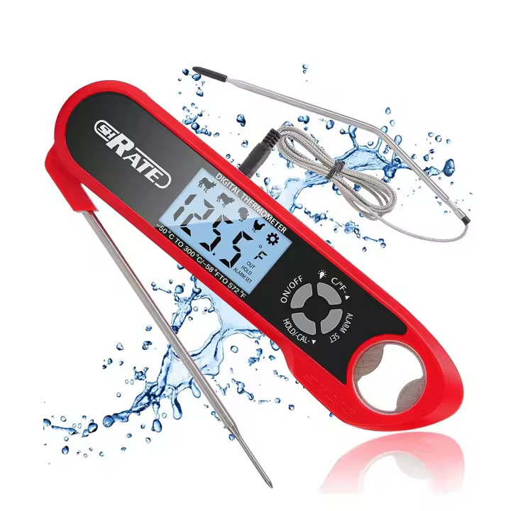 Termometro Cocina, Lectura instantánea termometro digital cocina con 2 sondas de acero inoxidable y temperatura preestablecida, alarma de cocina para barbacoa, horno, ahumador, parrilla, líquido, ENVIO GRATIS Termometro Cocina, Lectura instantánea - 1