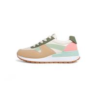 HLUNA - Zapatillas Deportivas Sneakers Playeras Mujer de Colorines - Combinación de colores Verde Beige y Camel - jf1211 - details 6
